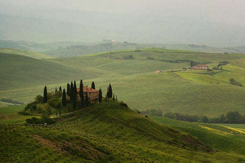Tuscan Villa Black Ornate Wood Framed Art Print with Double Matting by Lake, Shelley
