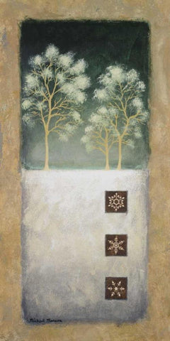January White Modern Wood Framed Art Print with Double Matting by Marcon, Michael