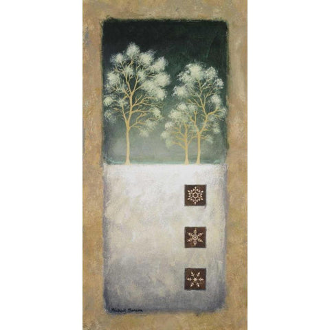 January Black Modern Wood Framed Art Print by Marcon, Michael