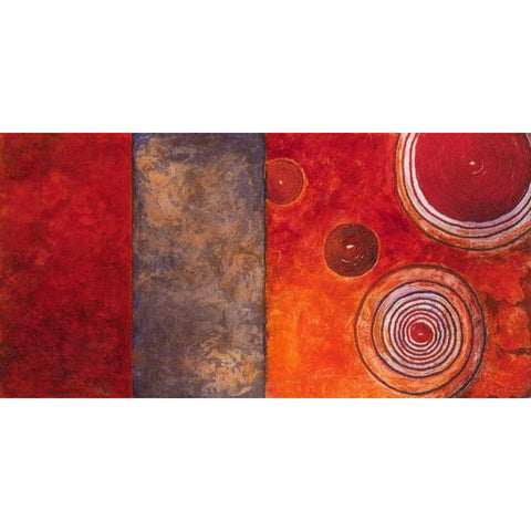 Red Spirals I Black Modern Wood Framed Art Print with Double Matting by Loreth, Lanie