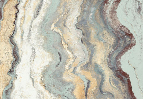 Cool Flow I White Modern Wood Framed Art Print with Double Matting by Pinto, Patricia