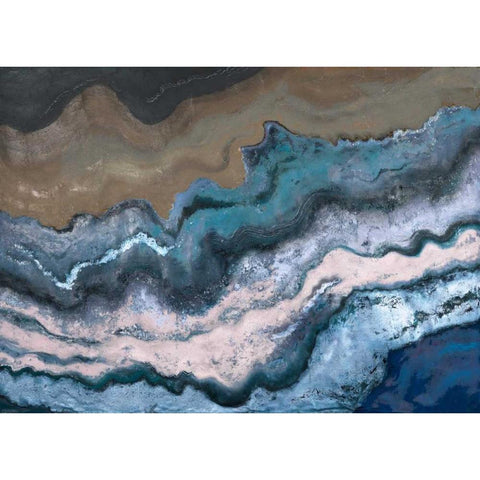 Blue Tierra Black Modern Wood Framed Art Print by Pinto, Patricia