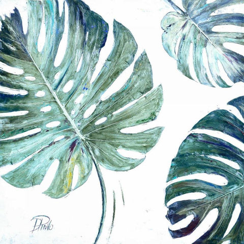 Organic with Blues I White Modern Wood Framed Art Print with Double Matting by Pinto, Patricia