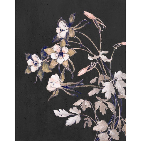 Wild Flowers on Black II Gold Ornate Wood Framed Art Print with Double Matting by Loreth, Lanie