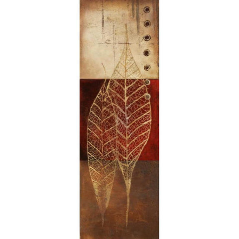 Fossil Leaves I White Modern Wood Framed Art Print by Pinto, Patricia