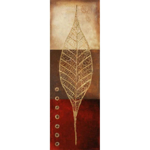 Fossil Leaves II Black Modern Wood Framed Art Print with Double Matting by Pinto, Patricia