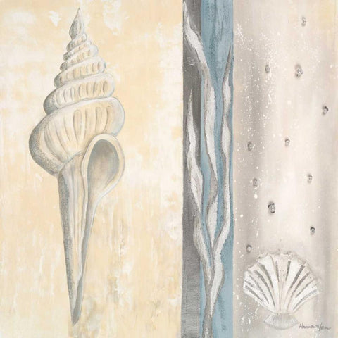 Calming Sea I Black Modern Wood Framed Art Print with Double Matting by Hakimipour-Ritter