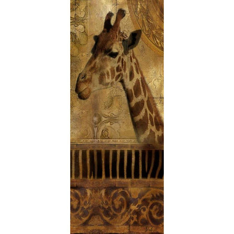 Elegant Safari III Black Modern Wood Framed Art Print with Double Matting by Pinto, Patricia