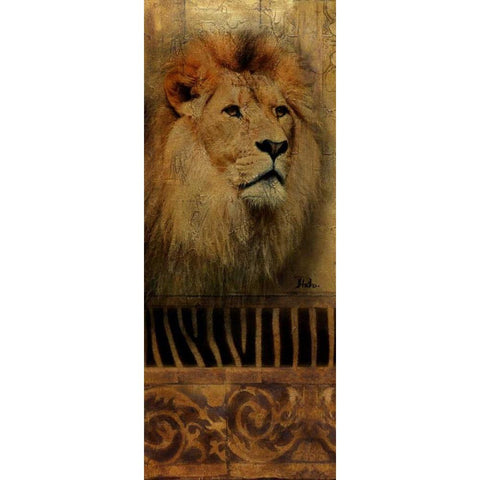 Elegant Safari IV Black Modern Wood Framed Art Print with Double Matting by Pinto, Patricia