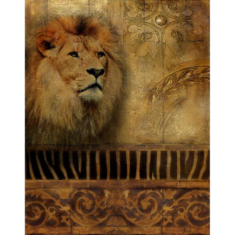 Elegant Safari IV Black Modern Wood Framed Art Print with Double Matting by Pinto, Patricia