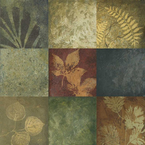 October Collage I Gold Ornate Wood Framed Art Print with Double Matting by Marcon, Michael