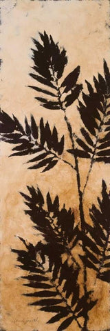 Leaves Silhouette II Black Ornate Wood Framed Art Print with Double Matting by Loreth, Lanie