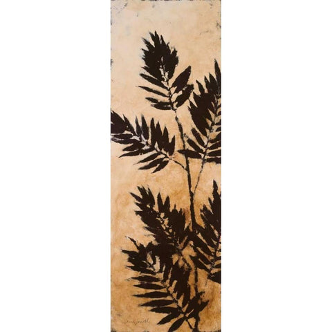 Leaves Silhouette II Black Modern Wood Framed Art Print by Loreth, Lanie