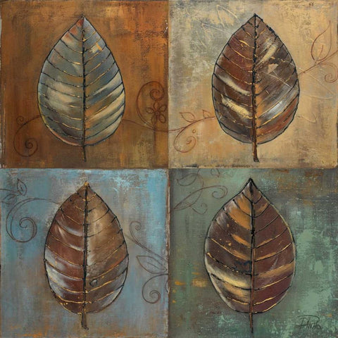 New Leaf Patch I Black Modern Wood Framed Art Print with Double Matting by Pinto, Patricia