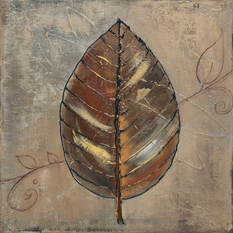 New Leaf VIII (taupe) Black Modern Wood Framed Art Print by Pinto, Patricia