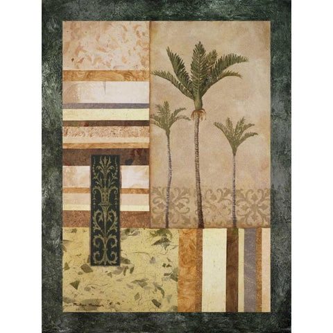 Nikau Palm Black Modern Wood Framed Art Print with Double Matting by Marcon, Michael