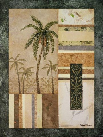 Date Palm White Modern Wood Framed Art Print with Double Matting by Marcon, Michael