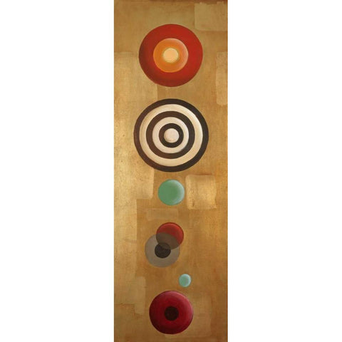 Les Circles I Black Modern Wood Framed Art Print with Double Matting by Pinto, Patricia