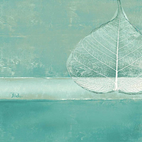 Less is More on Teal I White Modern Wood Framed Art Print with Double Matting by Pinto, Patricia