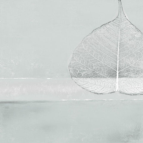 Less is More on Gray 1 White Modern Wood Framed Art Print with Double Matting by Pinto, Patricia