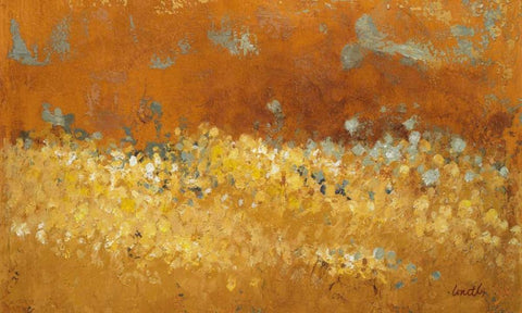 Flower Fields II White Modern Wood Framed Art Print with Double Matting by Loreth, Lanie