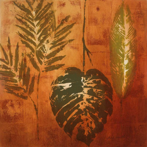 Luminous Leaves I White Modern Wood Framed Art Print with Double Matting by Loreth, Lanie