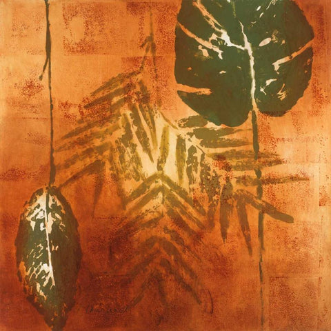 Luminous Leaves II Black Modern Wood Framed Art Print with Double Matting by Loreth, Lanie