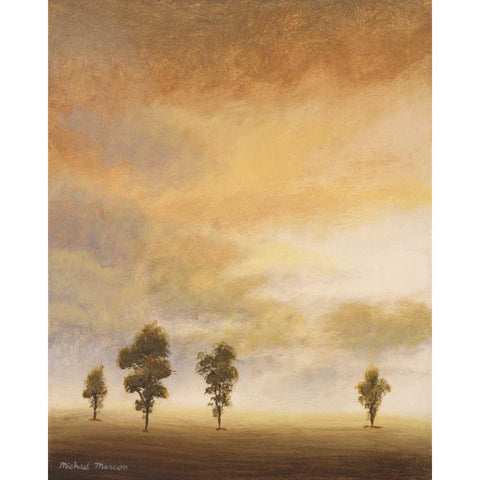 Open Sky II White Modern Wood Framed Art Print by Marcon, Michael