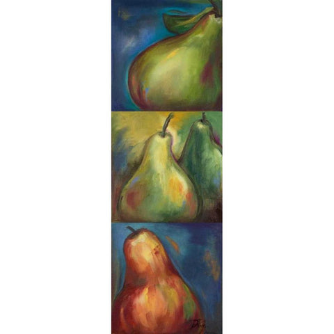 Pears 3 in 1 I Black Modern Wood Framed Art Print with Double Matting by Pinto, Patricia