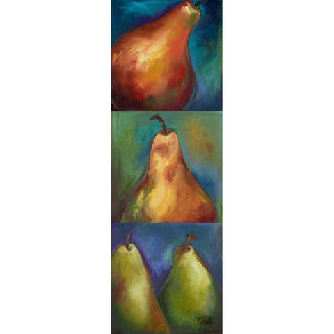 Pears 3 in 1 II White Modern Wood Framed Art Print by Pinto, Patricia