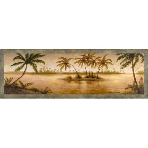 Golden Tropics I Gold Ornate Wood Framed Art Print with Double Matting by Marcon, Michael