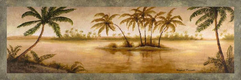 Golden Tropics I Black Ornate Wood Framed Art Print with Double Matting by Marcon, Michael