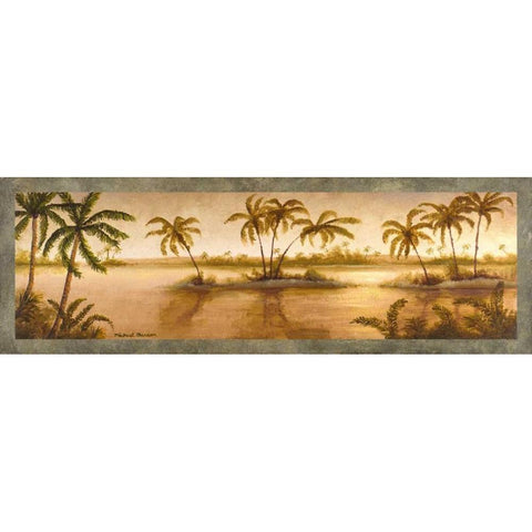 Golden Tropics II Gold Ornate Wood Framed Art Print with Double Matting by Marcon, Michael