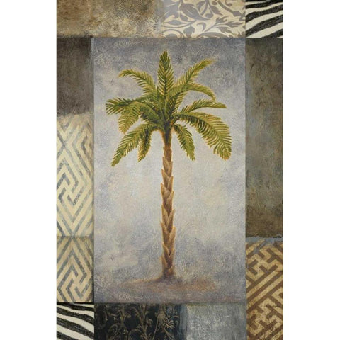 Sun Palm I Black Modern Wood Framed Art Print with Double Matting by Marcon, Michael