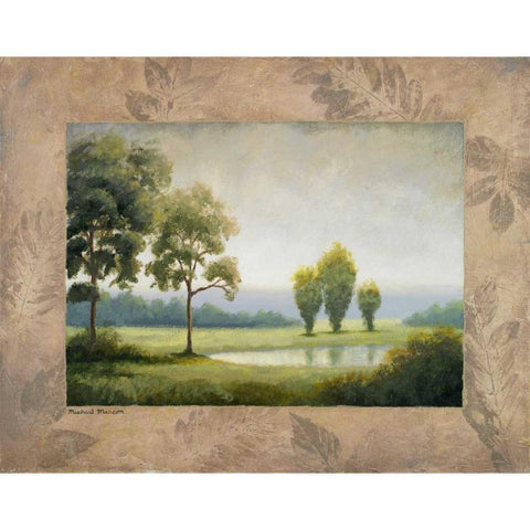 Green Land I Black Modern Wood Framed Art Print by Marcon, Michael