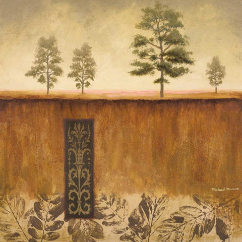 Fairhaven I White Modern Wood Framed Art Print with Double Matting by Marcon, Michael