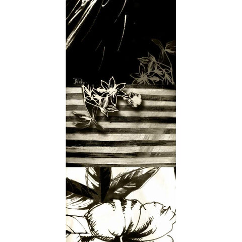 Black and White Leaves I Black Modern Wood Framed Art Print by Pinto, Patricia