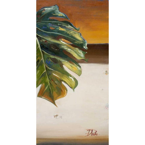 The Green Leaf II White Modern Wood Framed Art Print by Pinto, Patricia