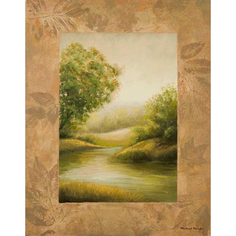 Northern Lake Black Modern Wood Framed Art Print with Double Matting by Marcon, Michael