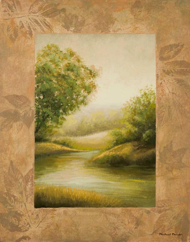 Northern Lake Black Ornate Wood Framed Art Print with Double Matting by Marcon, Michael