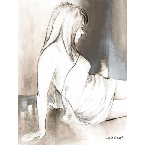 Sketched Waking Woman II White Modern Wood Framed Art Print by Loreth, Lanie