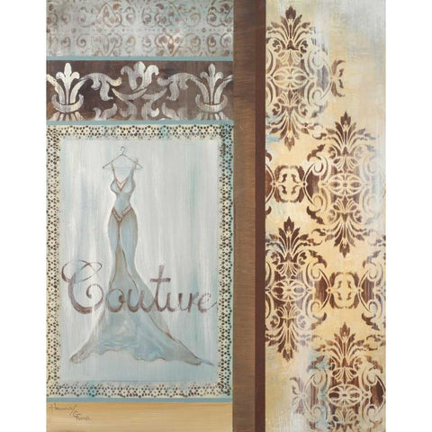 Couture Gold Ornate Wood Framed Art Print with Double Matting by Hakimipour-Ritter