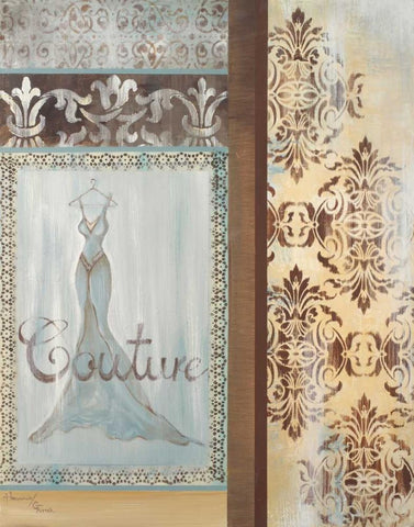 Couture Black Ornate Wood Framed Art Print with Double Matting by Hakimipour-Ritter