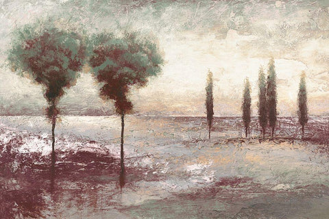 Textural Landscape at Twilight Black Ornate Wood Framed Art Print with Double Matting by Marcon, Michael