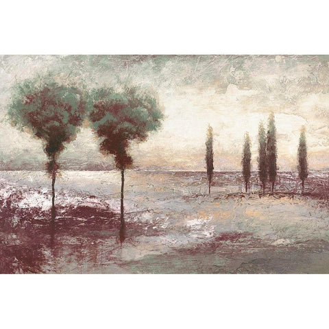 Textural Landscape at Twilight Gold Ornate Wood Framed Art Print with Double Matting by Marcon, Michael