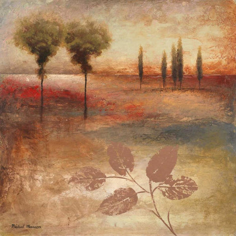 Warm Textural Landscape I White Modern Wood Framed Art Print by Marcon, Michael