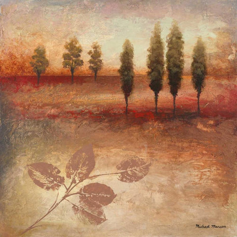 Warm Textural Landscape II White Modern Wood Framed Art Print by Marcon, Michael