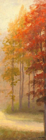 Fall Trees I Black Ornate Wood Framed Art Print with Double Matting by Marcon, Michael