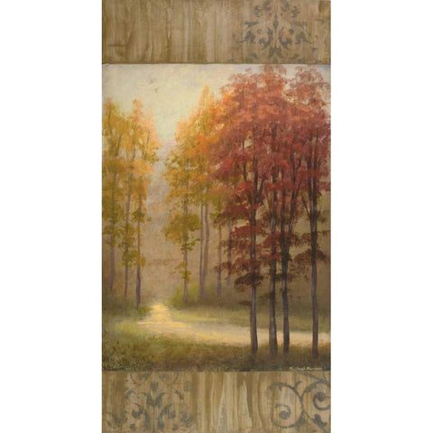 October Trees I Black Modern Wood Framed Art Print with Double Matting by Marcon, Michael