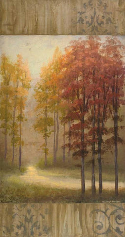 October Trees I Black Ornate Wood Framed Art Print with Double Matting by Marcon, Michael